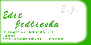 edit jedlicska business card